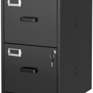 2 Drawer File Cabinet with Lock Vertical Filing Storage Cabinet Office Home Steel Vertical File Cabinets for A4 Legal/Letter Size File Cabinet Locked,Assembly Required
