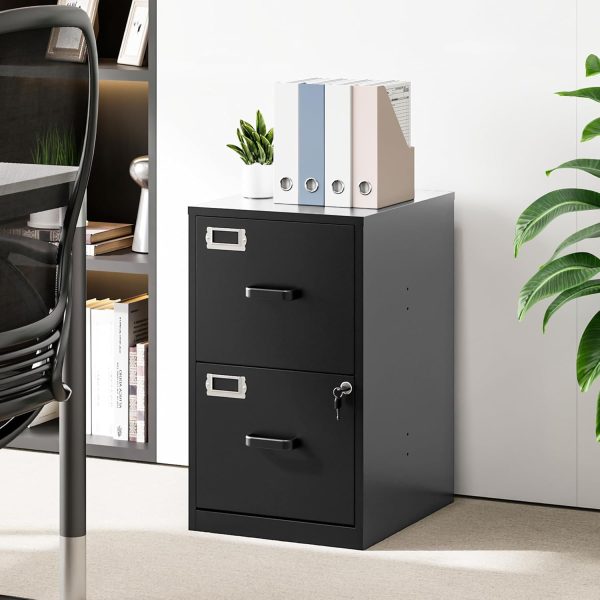 2 Drawer File Cabinet with Lock Vertical Filing Storage Cabinet Office Home Steel Vertical File Cabinets for A4 Legal/Letter Size File Cabinet Locked,Assembly Required - Image 7