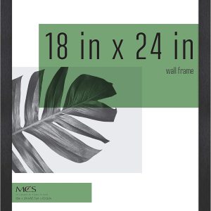 MCS Studio Gallery 18x24 Poster Frame Black Woodgrain, Vertical & Horizontal Wall Hanging Large Picture Frame for Photos, Posters & Art Prints (1-Pack)